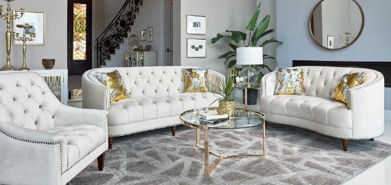 Living Room White Color Sofa