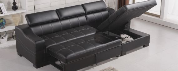 3 Seater Genuine Leather Sofa Bed