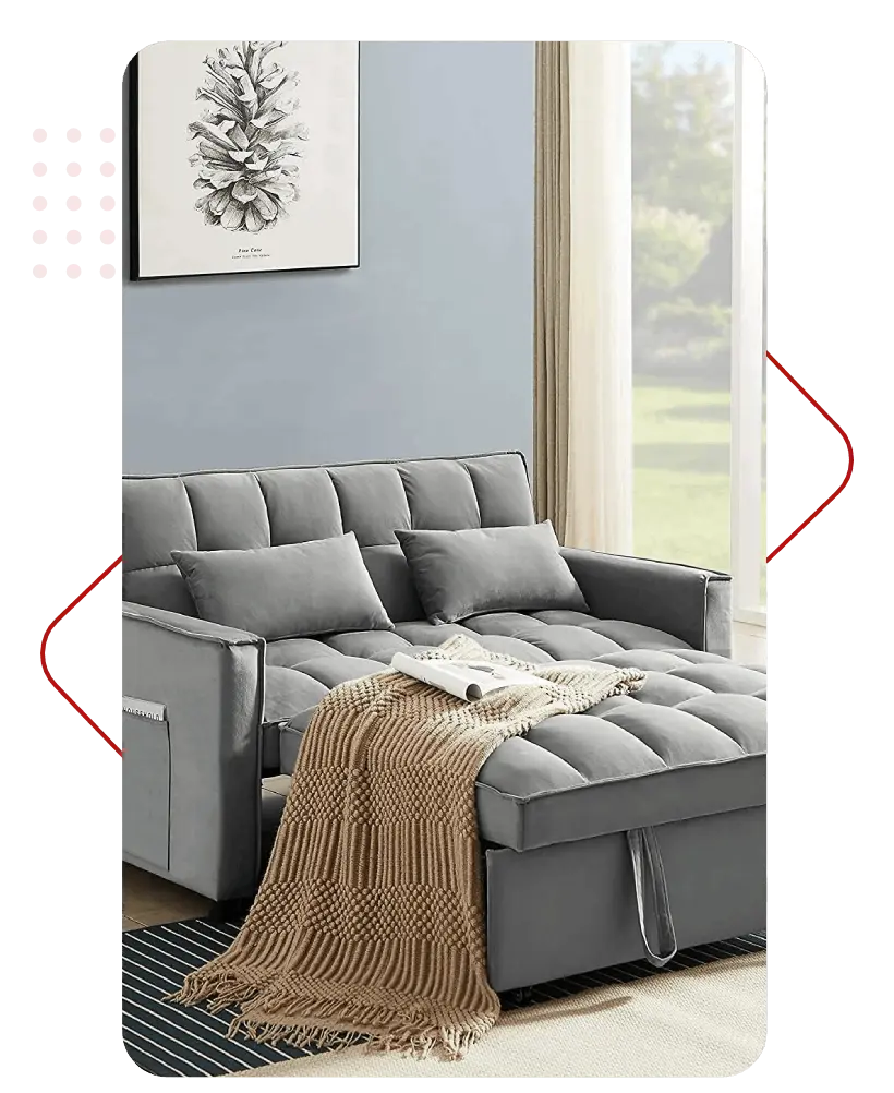 Convertible Velvet Sleeper Sofa