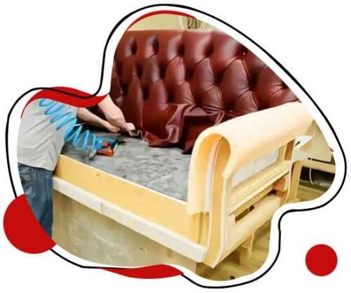 A Man Reparing Leather Sofa